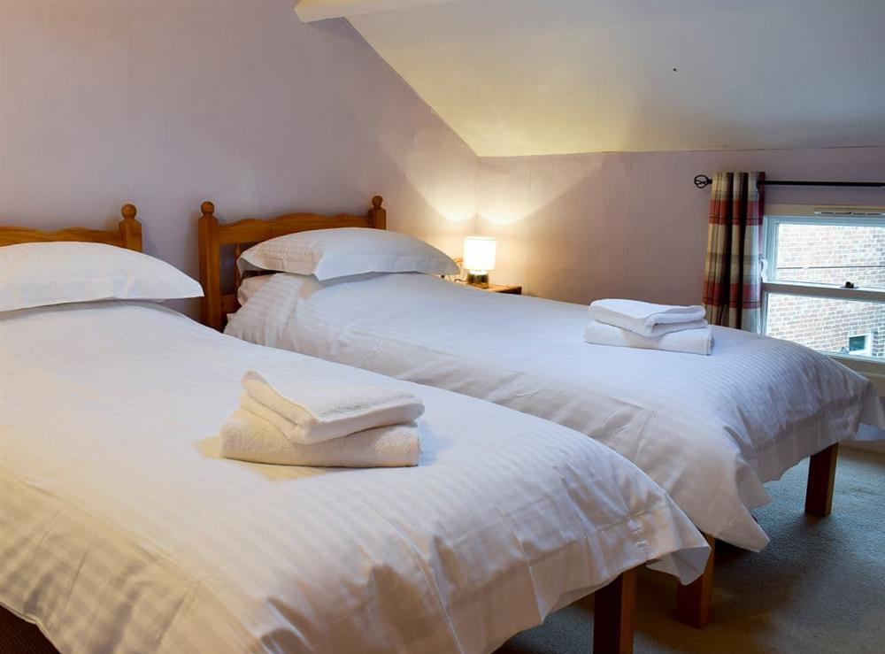 Twin bedroom at Flither Cottage in Staithes, near Saltburn-by-the-Sea, North Yorkshire