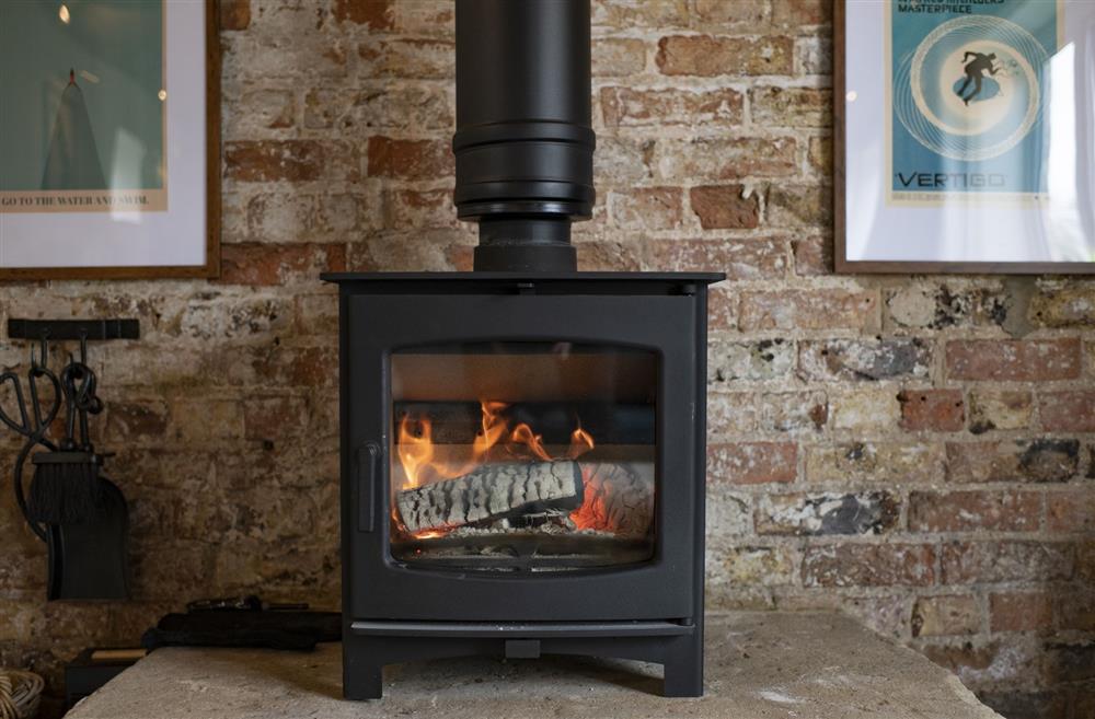 Cosy up in front of the wood burning stove at Flittermouse Barn, Hornsea