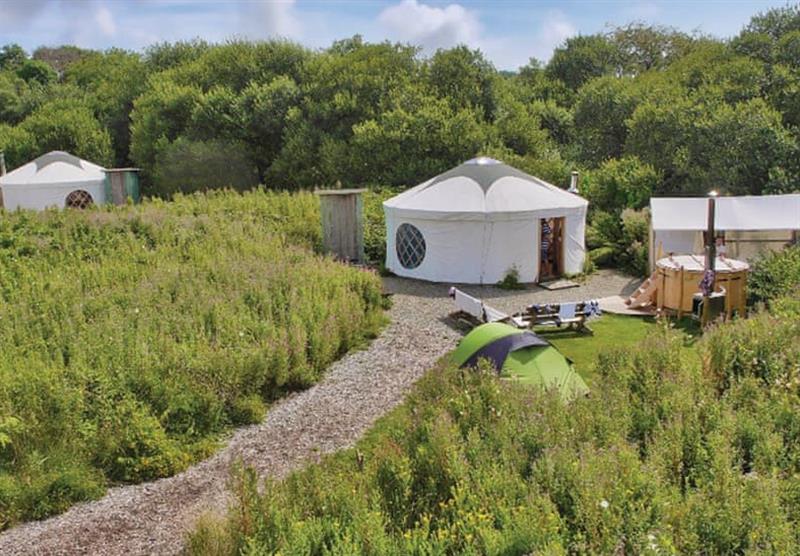 Setting of the Florence Spring Yurt at Florence Springs Glamping in St Florence, Tenby