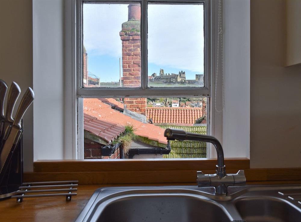 View from the kitchen at Flowergate House in Whitby, North Yorkshire