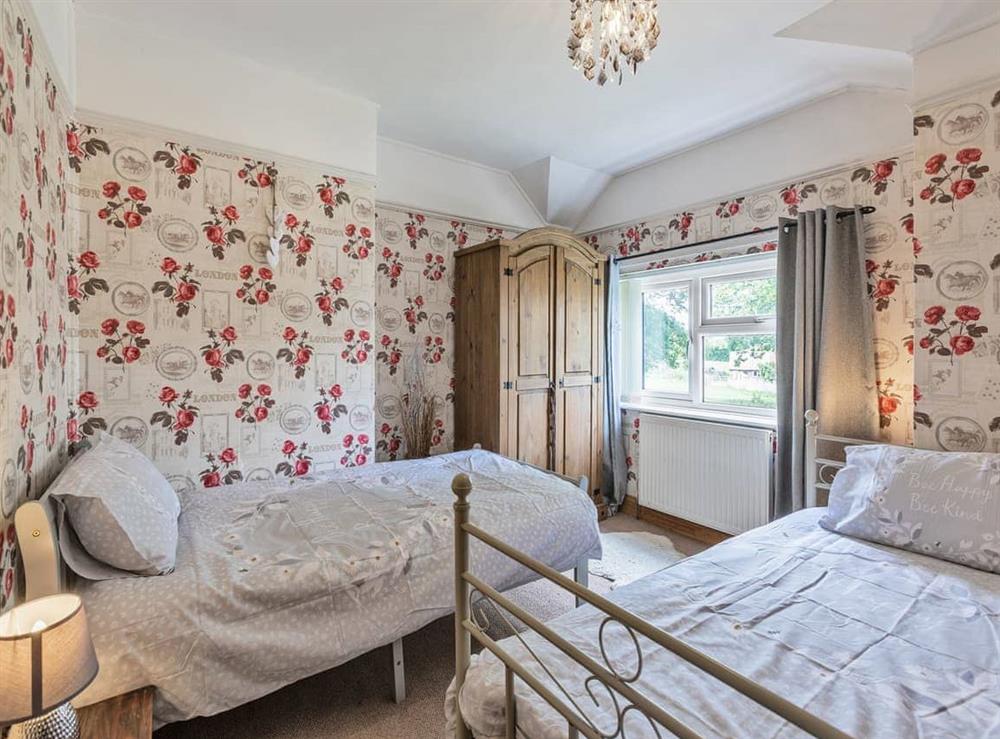 Twin bedroom at Flyby Cottage in English Bicknor, Gloucestershire