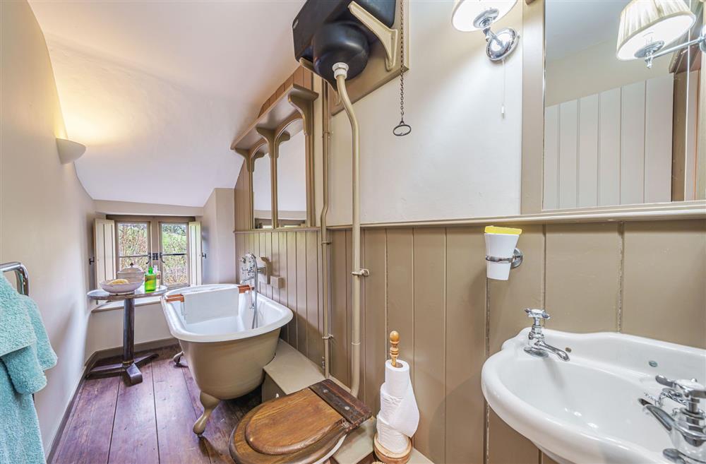 The family bathroom with stunning original features at Ford Cottage, Corscombe
