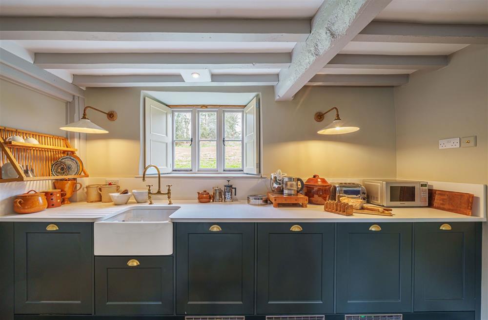 The well-equipped kitchen at Ford Cottage, Corscombe