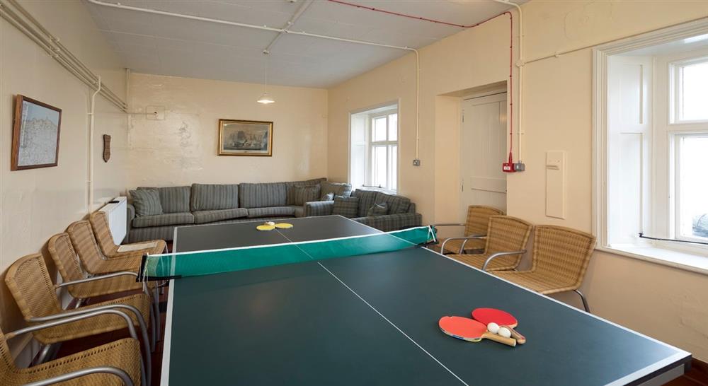 The games room at Foreland Lighthouse Keepers' Cottage in Lynton, Devon