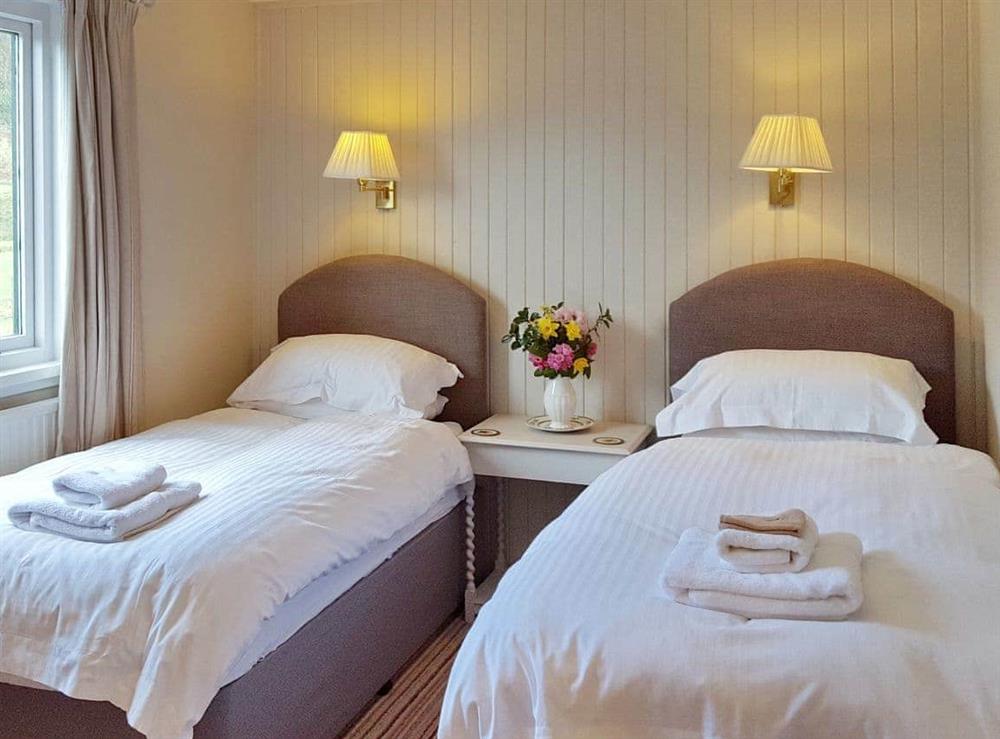 Comfortable twin bedroom at Forest Cottage in Ardmaddy Castle, Nr Oban, Argyll., Great Britain