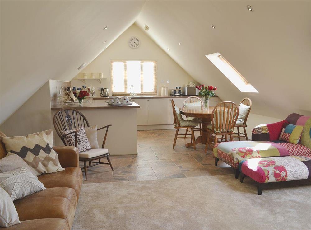 Beautifully presented open plan living space at Forest Cottage in Northwold, Norfolk