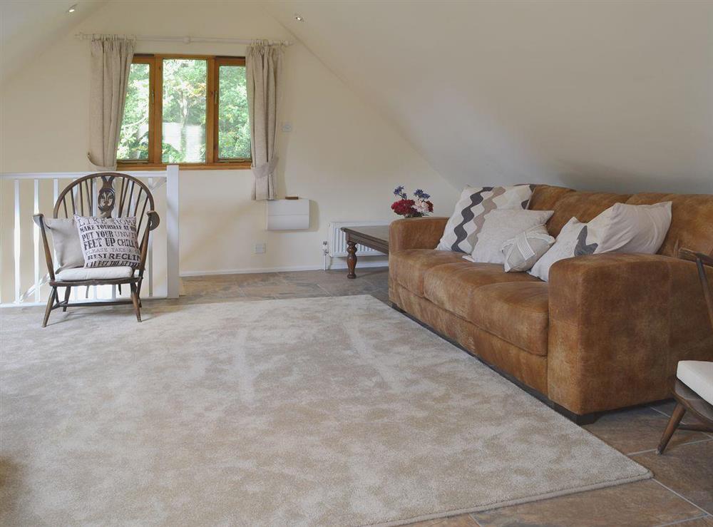 First floor open plan living area at Forest Cottage in Northwold, Norfolk
