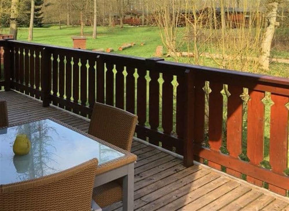 Decking at Forest Lodge in Kenwick Woods, near Louth, Lincolnshire