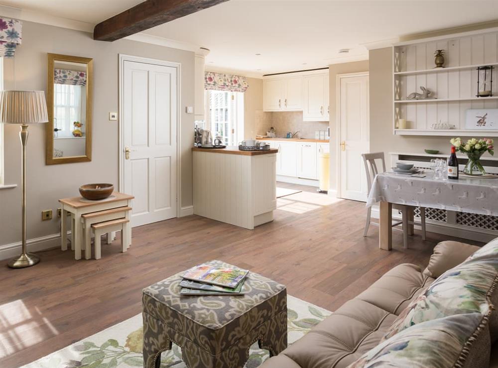 Open plan living space at Forge Cottage in Coxwold, near Helmsley, North Yorkshire