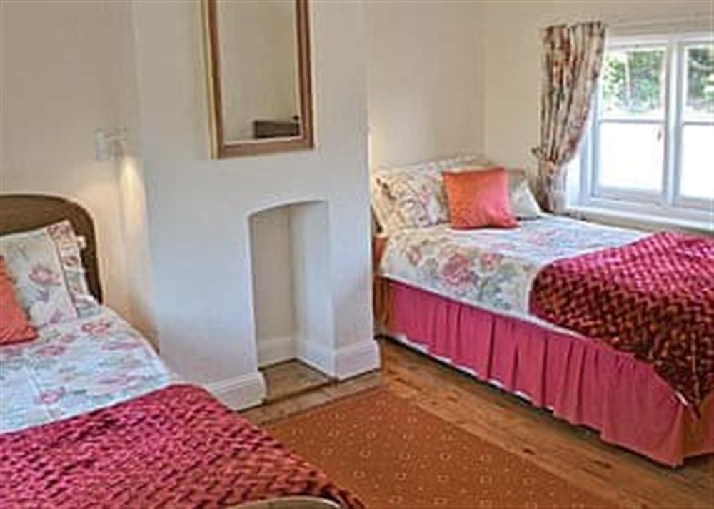 Twin bedroom at Forge Cottage in Stiffkey, Norfolk., Great Britain