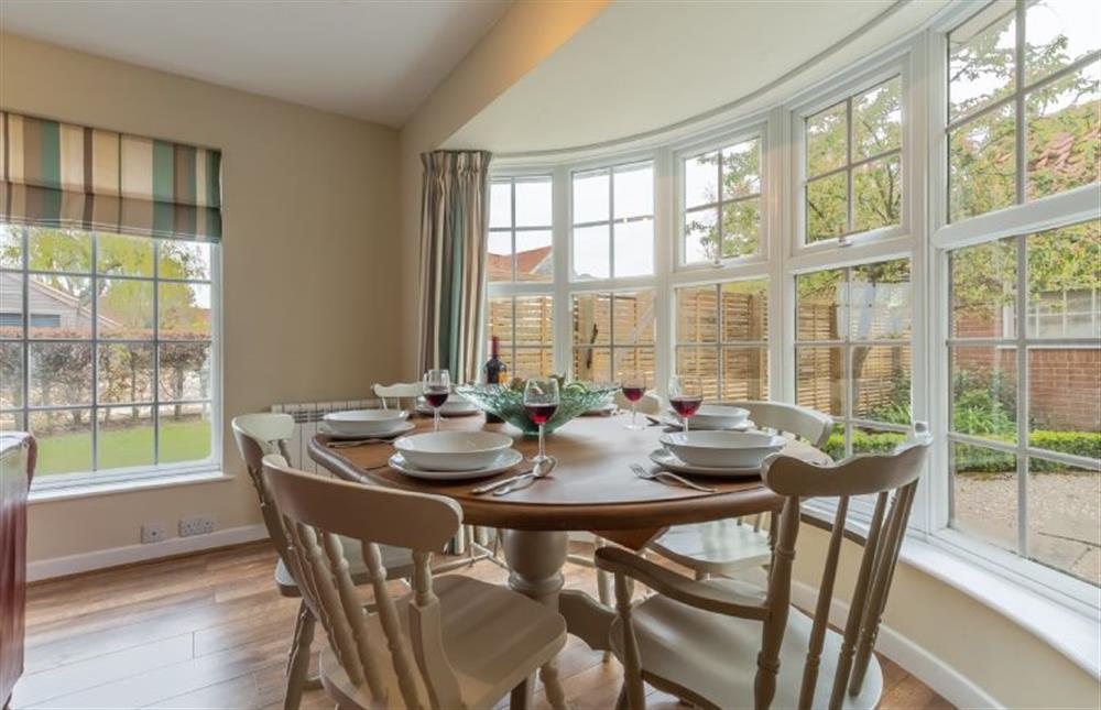 Ground floor: Dining area dual aspect windows at Forge Cottage, Thornham near Hunstanton