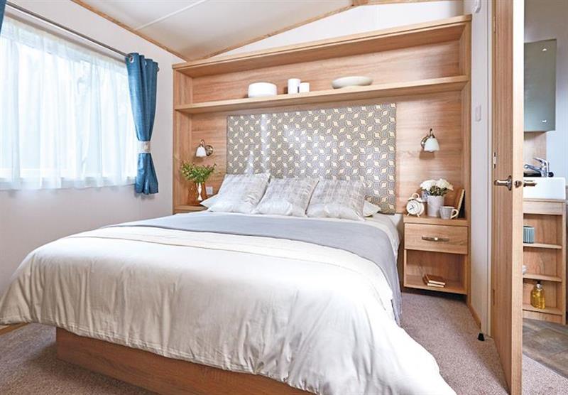 Double bedroom in the Cheviot Prestige Caravan at Forget Me Not Country Park in Long Horsley, Northumberland