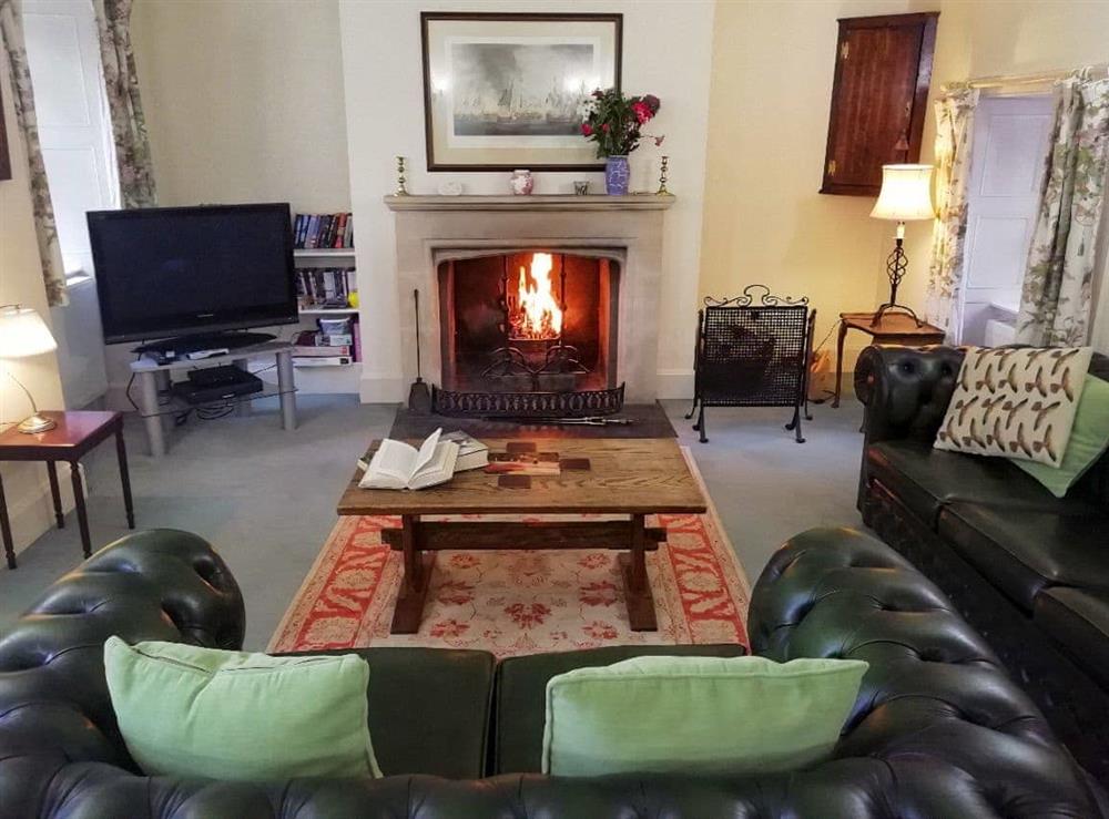 Comfortable living room with an open fire at Forget Me Not in Dalmellington, Ayrshire., Great Britain