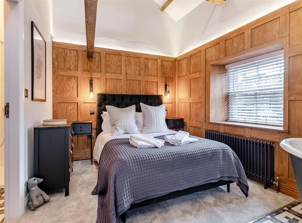 Double bedroom at Forrester cottage in Masham, Suffolk