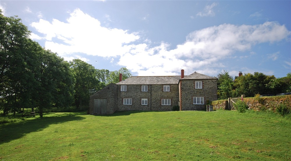 A view of the back of Fortescue and Hayrick cottages, Cornwall at Fortescue in Lanteglos-by-fowey, Cornwall