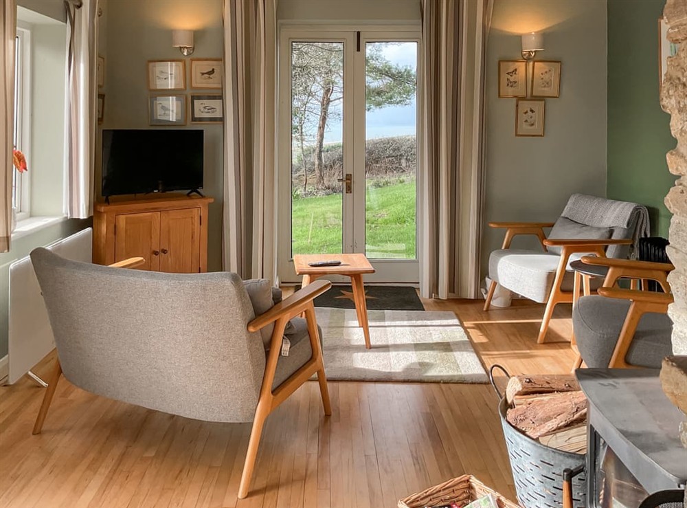 Living area at Fossil And The Cross in West Bexington, near Lyme Regis, Dorset