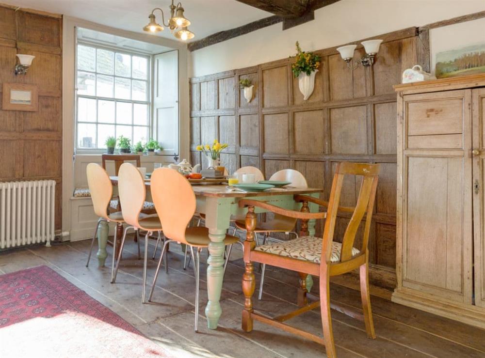 Charming dining area at Fossilers Lodge in Lyme Regis, Dorset
