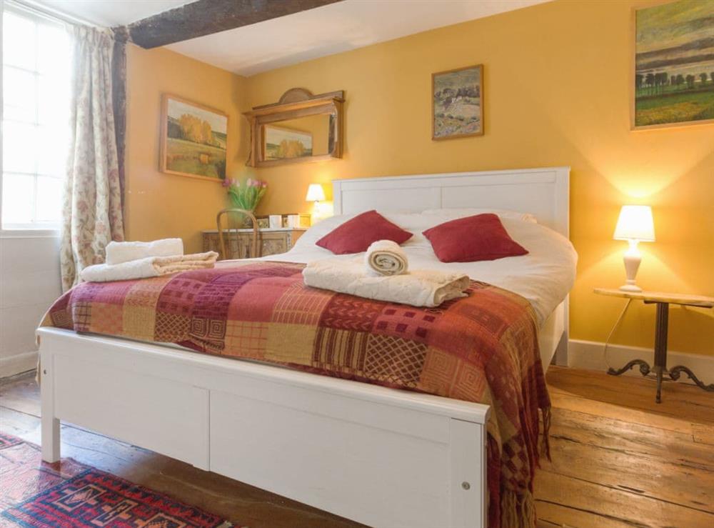Comfortable double bedroom at Fossilers Lodge in Lyme Regis, Dorset
