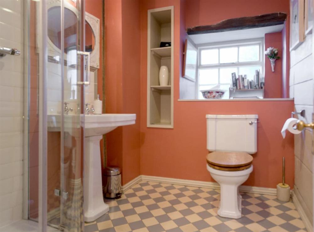 Shower room at Fossilers Lodge in Lyme Regis, Dorset