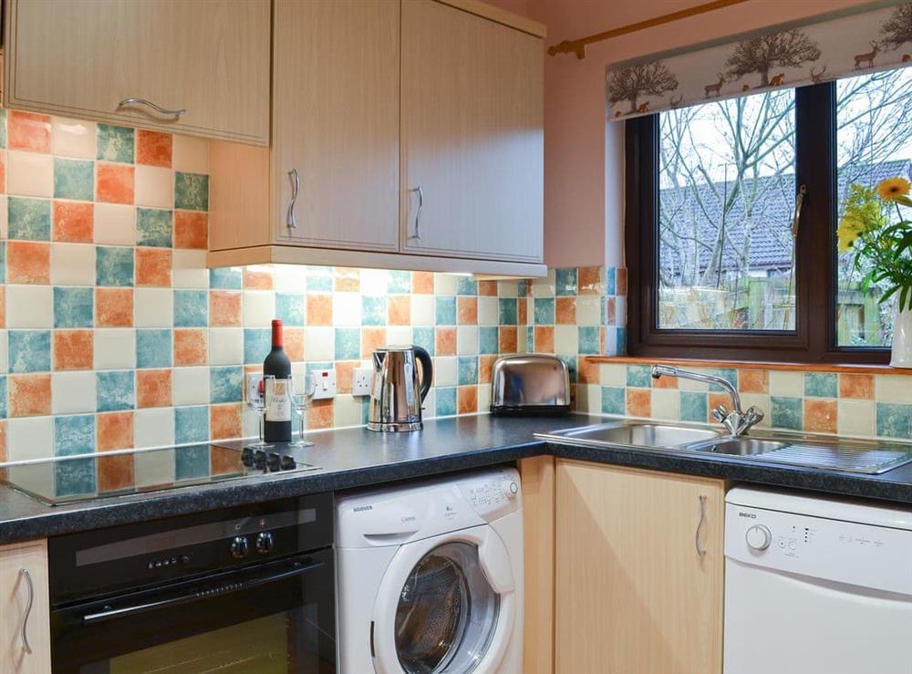 Delightful kitchen with attractive tiling at Four Winds in Drumnadrochit, near Inverness, Inverness-Shire