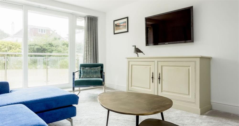 The living room at Fourwinds No.1 in Sandbanks