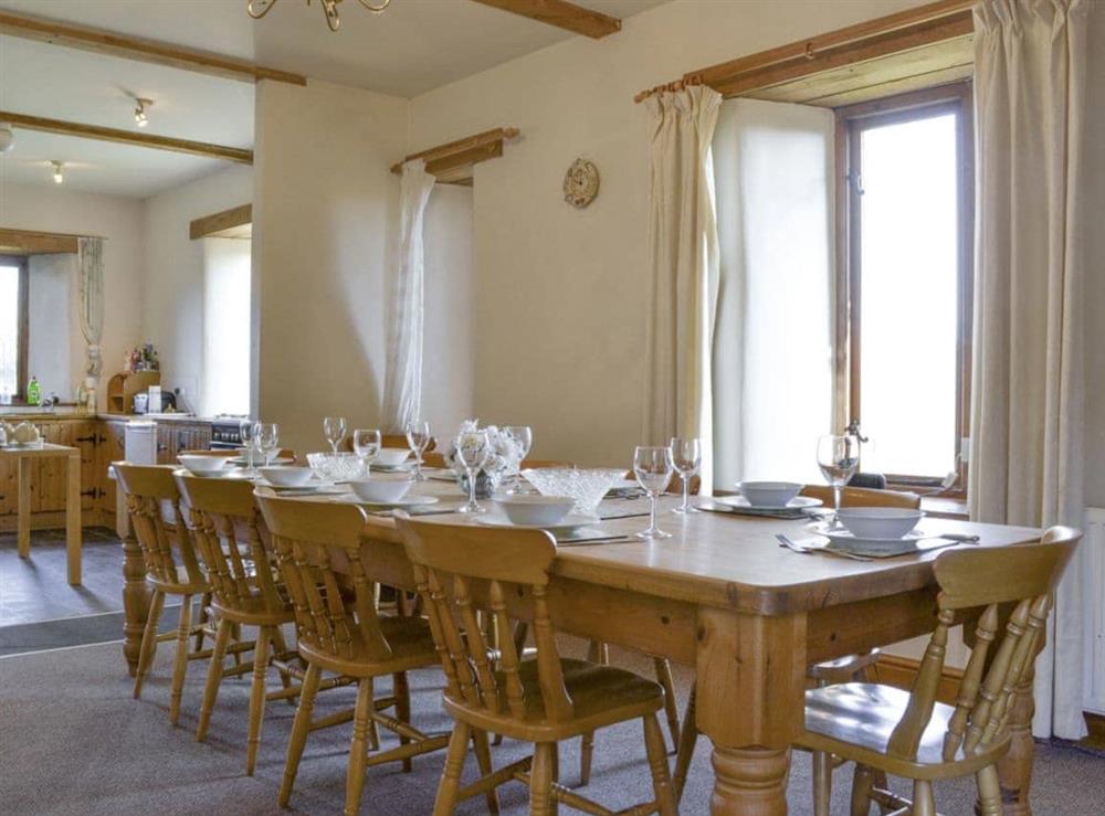 Dining area with open aspect to kitchen at Foxcote in Marstow, near Ross-on-Wye, Herefordshire