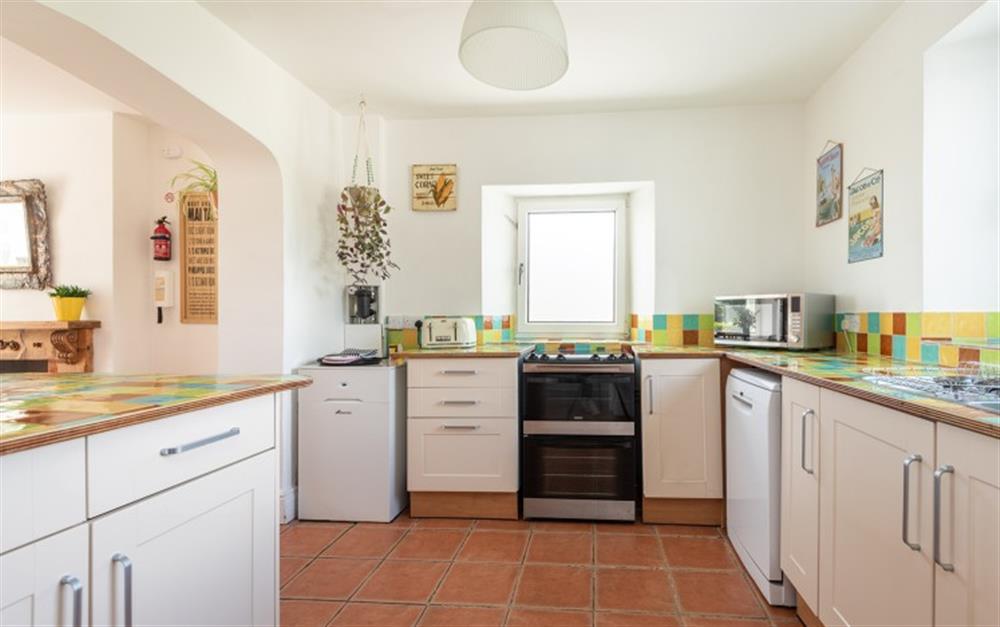The well equipped and spacious kitchen. at Foxenhole Farmhouse in Dittisham
