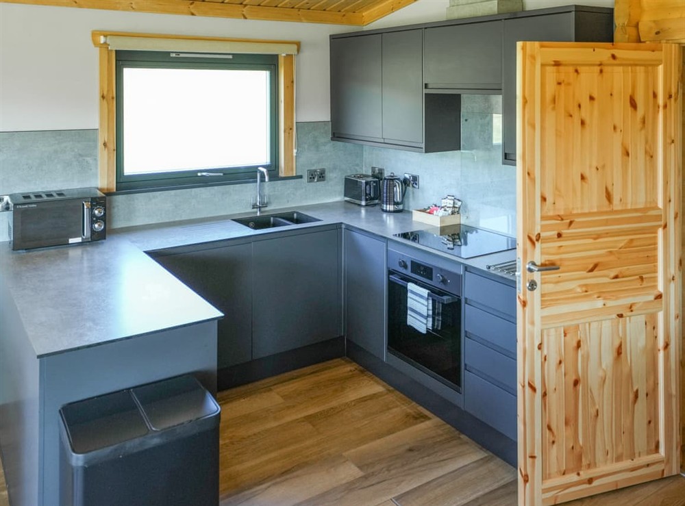 Kitchen at Foxglove Lodge in Hittisleigh, Devon