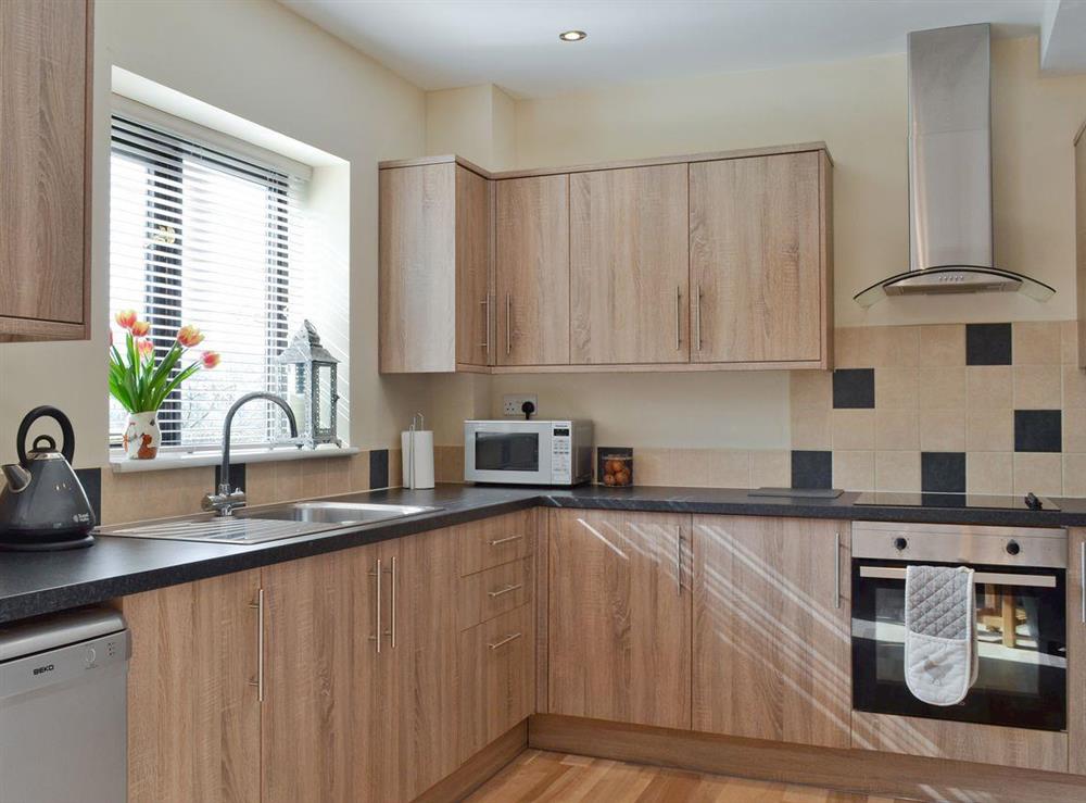 Well-equipped fitted kitchen with built-in oven and hob at The Coop, 