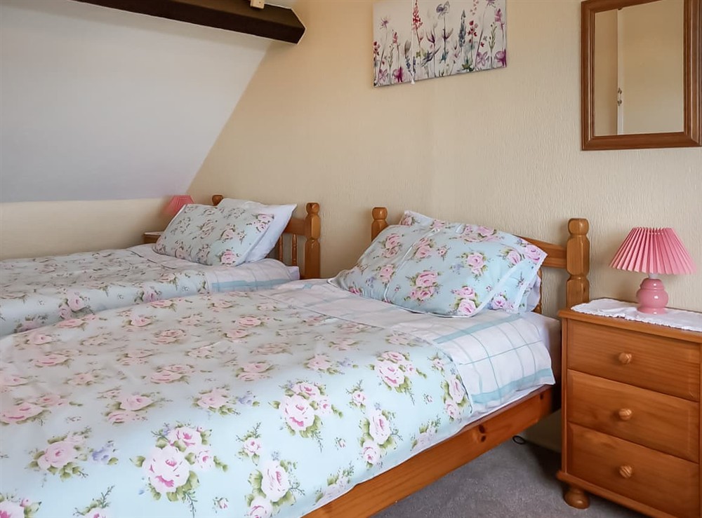 Twin bedroom at Foxs Lair Farmhouse. in Groeslon Nr Caernarfon, Gwynedd