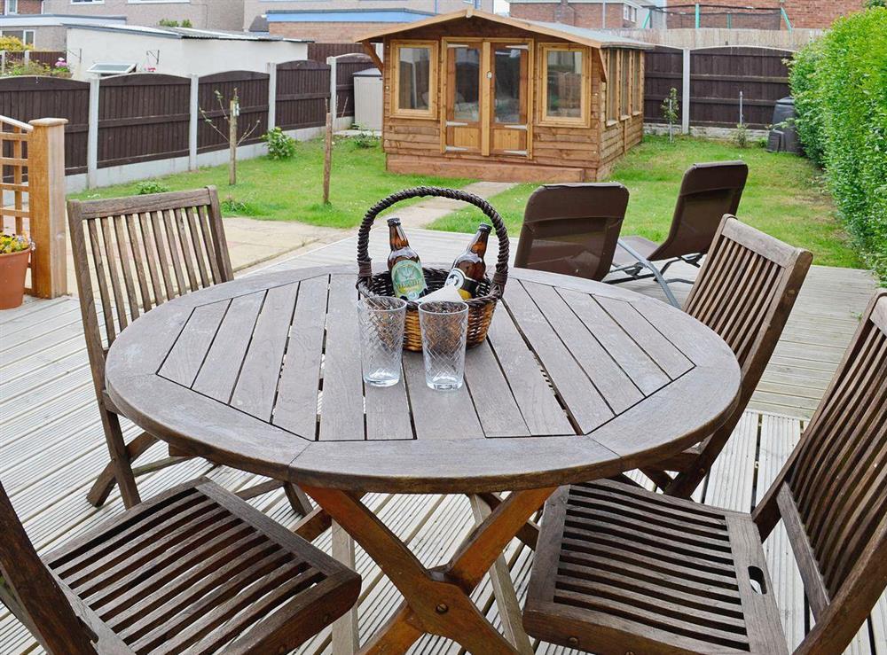 The decking makes a great spot for an alfresco meal