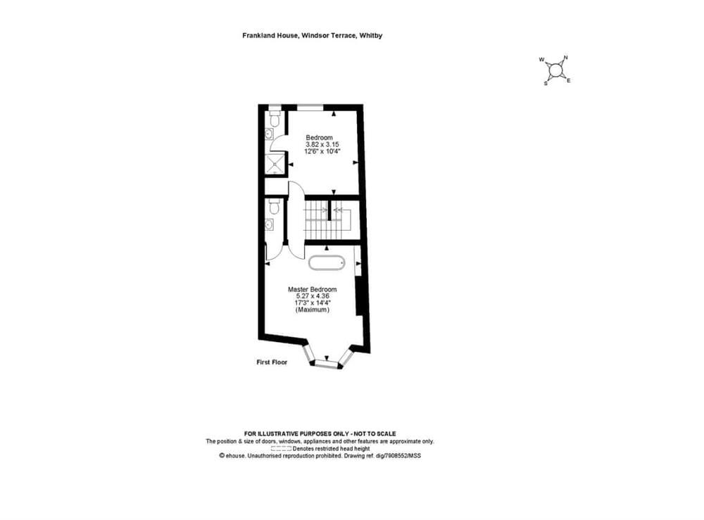 Plan of first floor at Frankland House in Whitby, North Yorkshire