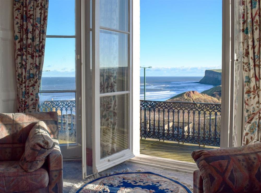 Amazing sea views from the living room at Franks View in Saltburn-by-the-Sea, Yorkshire, Cleveland