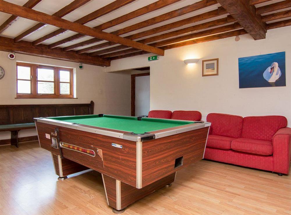 Pool table in games room at Freedom in Ashcombe, Nr Dawlish, South Devon., Great Britain