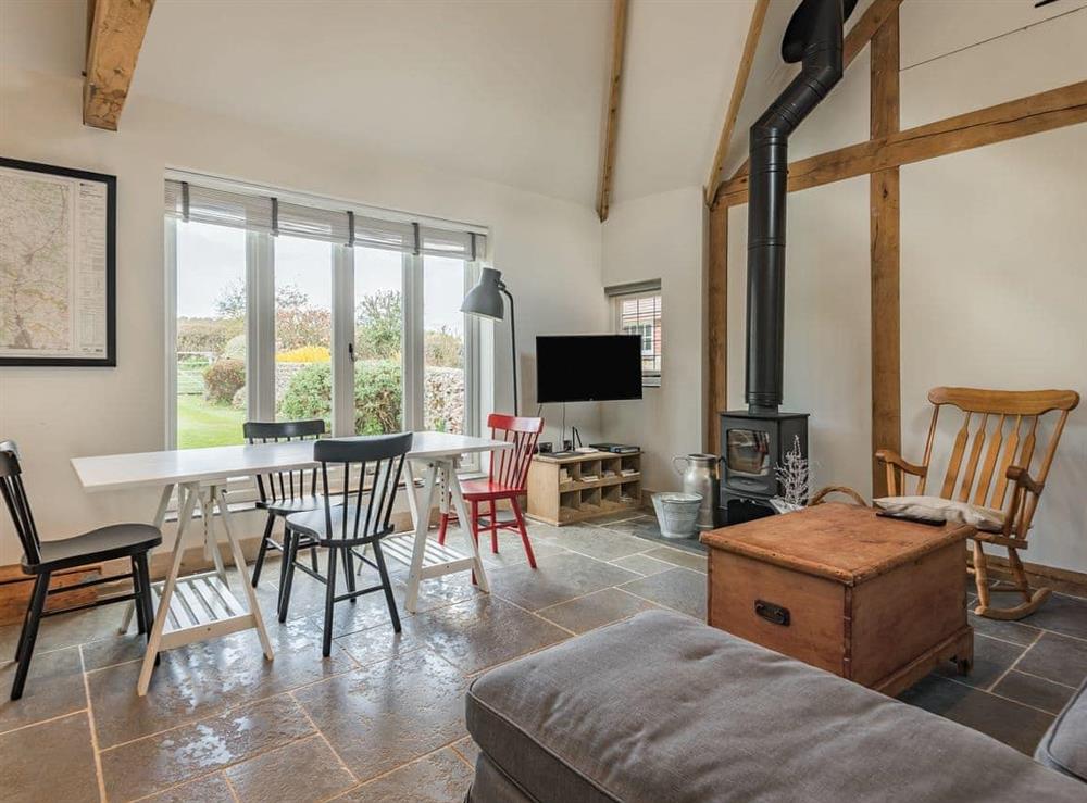 Open plan living space at Freeland Farmhouse Stables in Storrington, West Sussex