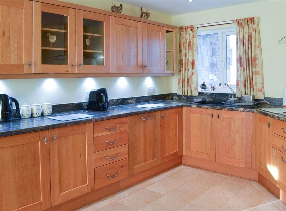 Well appointed kitchen at Friarystone Cottage in Bamburgh, Northumberland., Great Britain