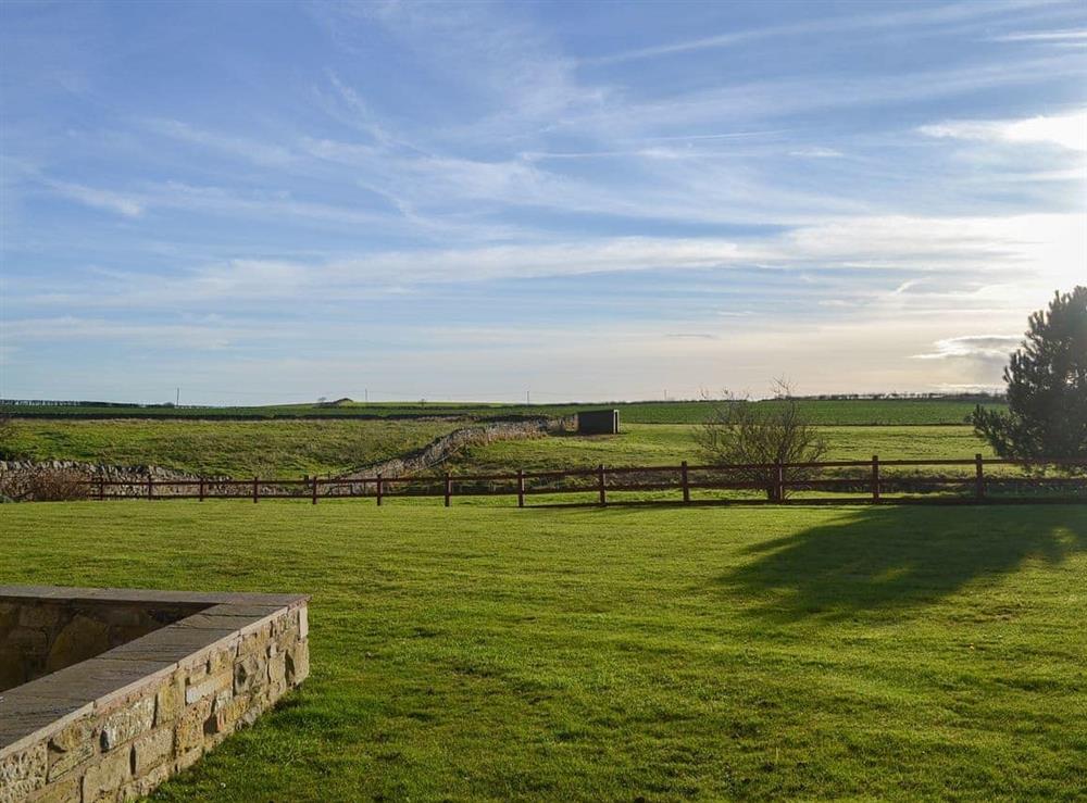 Wonderful far reaching view over the countryside at Friarystone Cottage in Bamburgh, Northumberland., Great Britain
