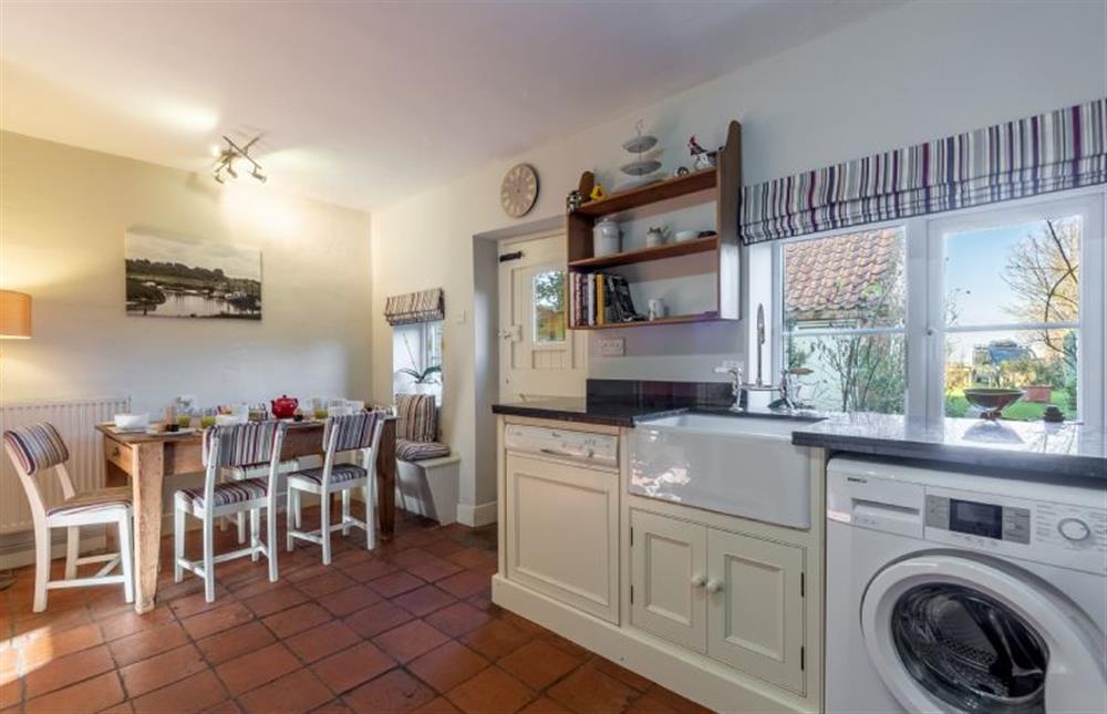 Ground floor: Kitchen with dining area at Froggy Cottage, Thornham near Hunstanton