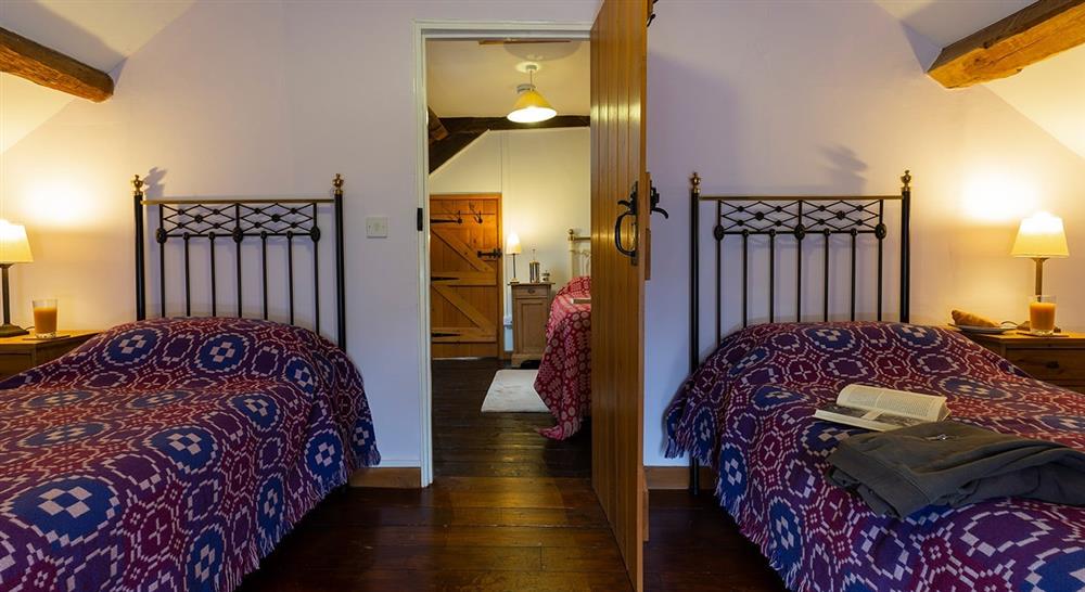 The twin bedroom at Fron Dirion in Dinas Mawddwy, Powys