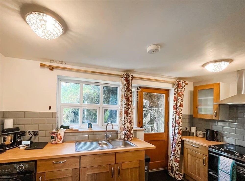 Kitchen at Fronfanol in Llanfairtalhaiarn, Clwyd