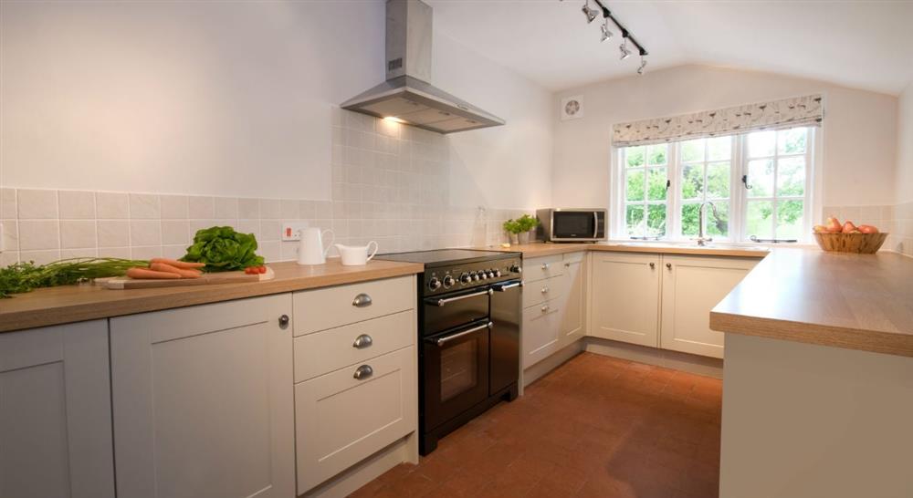 The large kitchen at Fyne Court Cottage in Bridgwater, Somerset