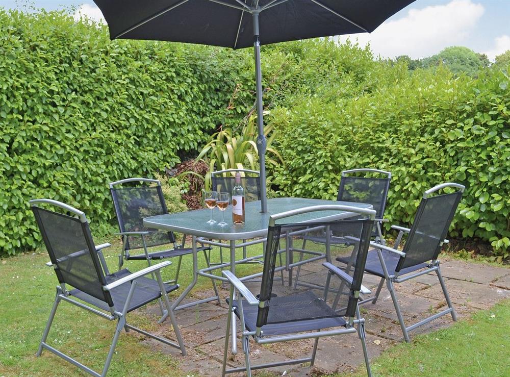 Sitting-out-area at Gable End Lodge  in Tenby, Pembrokeshire
