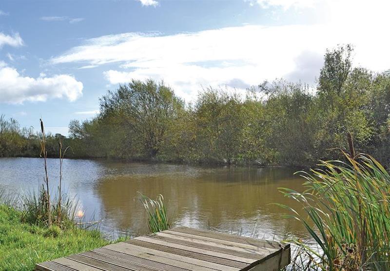 Lake setting at Gadlas Park in Ellesmere, Shropshire