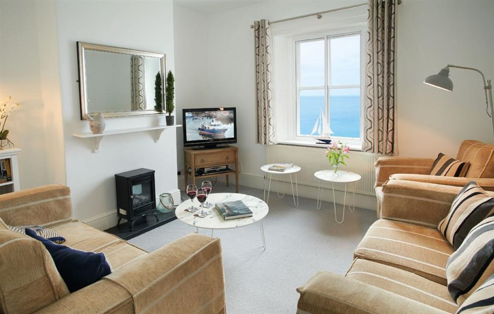 Sitting room with sea views at Galatea, Whitby Lighthouse