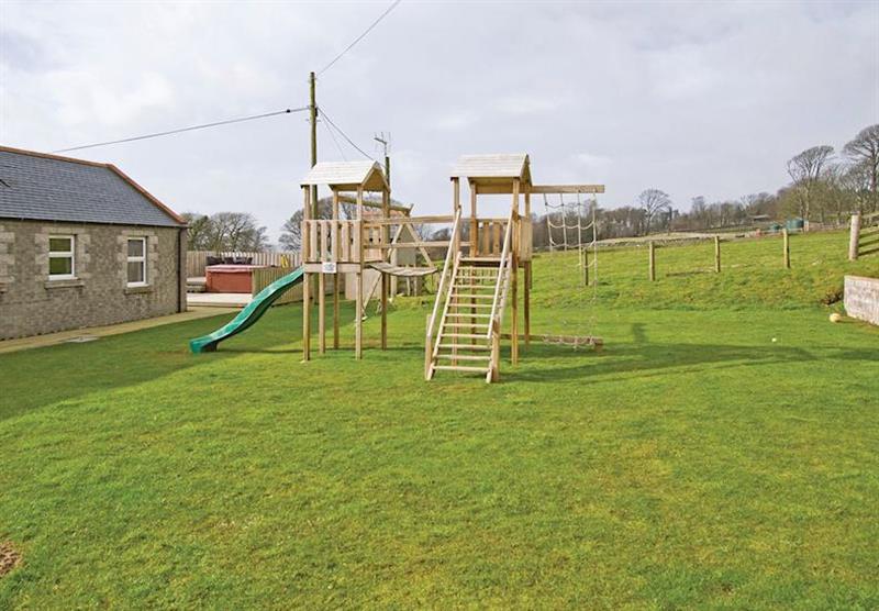 Children’s play area at Galloway Cottages in Kirkcudbrightshire, South-West Scotland