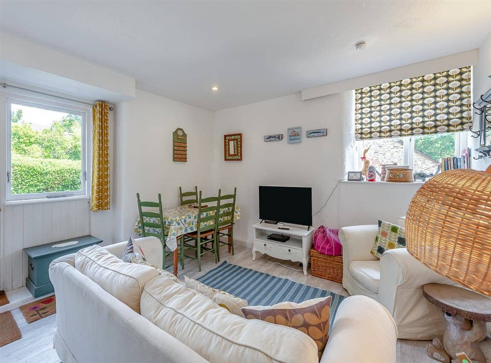 Open plan living space at Gamekeepers Hide in Ivybridge, Devon