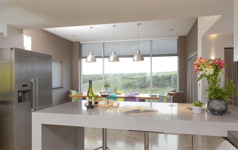 The kitchen at Gannel View, Cornwall