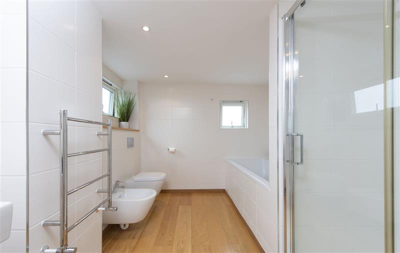 This is the bathroom at Gannel View, Cornwall