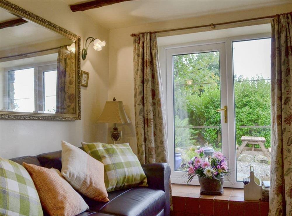 Comfortable living area at Ganny Cottage in Birkerthwaite, Birkermoor, Eskdale, Cumbria., Great Britain