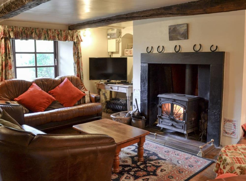Living room with wood burner (photo 2) at Ganny House in Birkerthwaite, Birkermoor, Eskdale, Cumbria., Great Britain